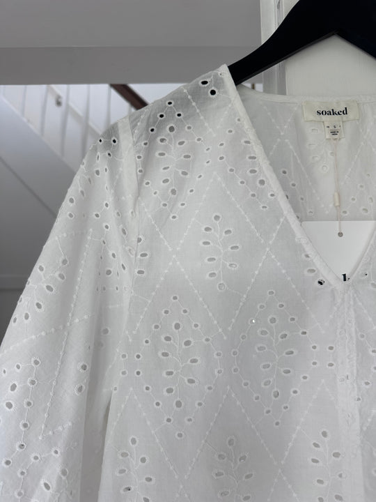 Soaked SLJoella Blouse SS Broken White