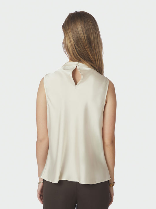 Neo Noir Isola Drapy Satin Top Creme