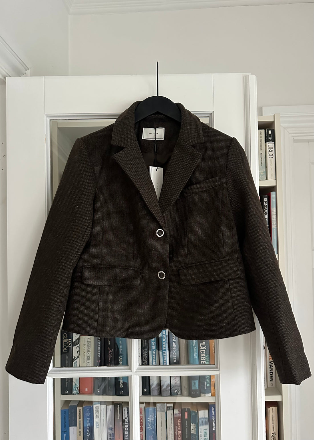 Neo Noir Waed Mini Check Blazer Brown Melange