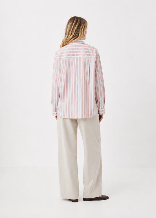 Sofie Schnoor Mercysw Oversized Shirt Light Rose Striped