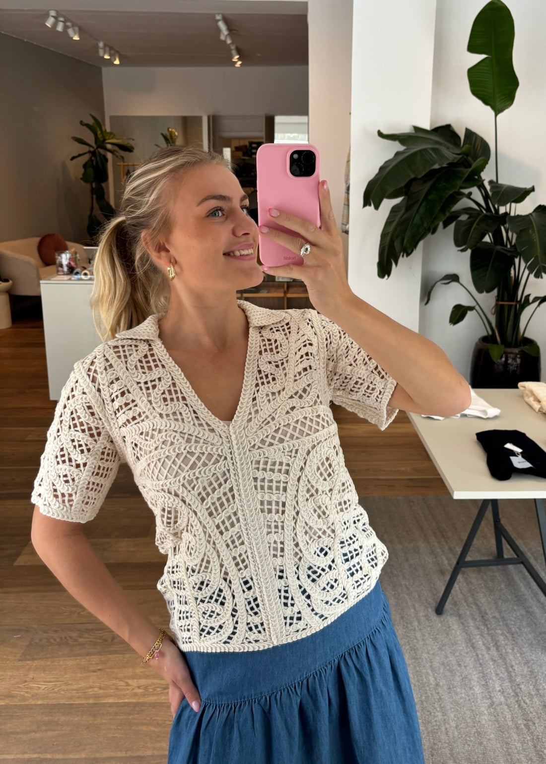 Soaked in Luxury SLAnamy Polo Blouse Turtledove