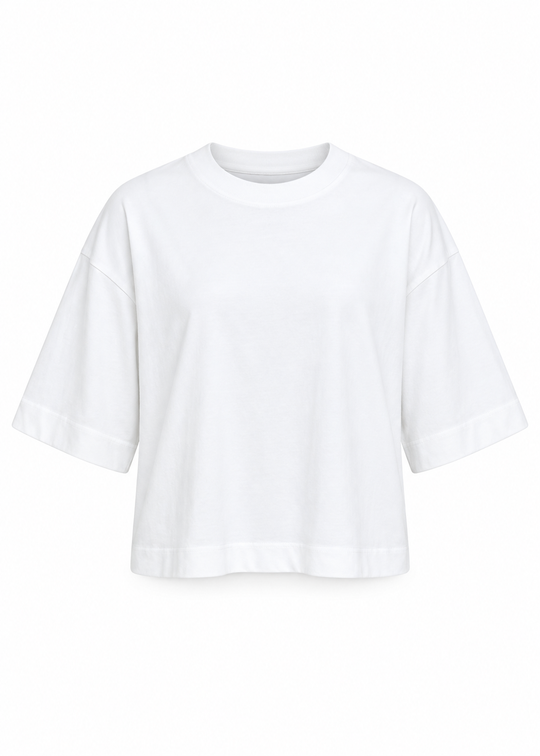 Minus MSGamma Cropped GOTS T-shirt Cloud Dancer