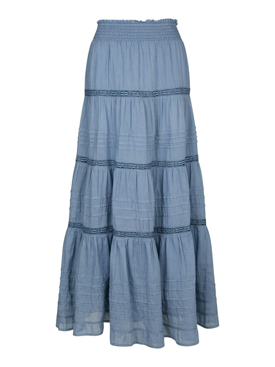 Neo Noir Felicia S Voile Skirt Smoke Blue
