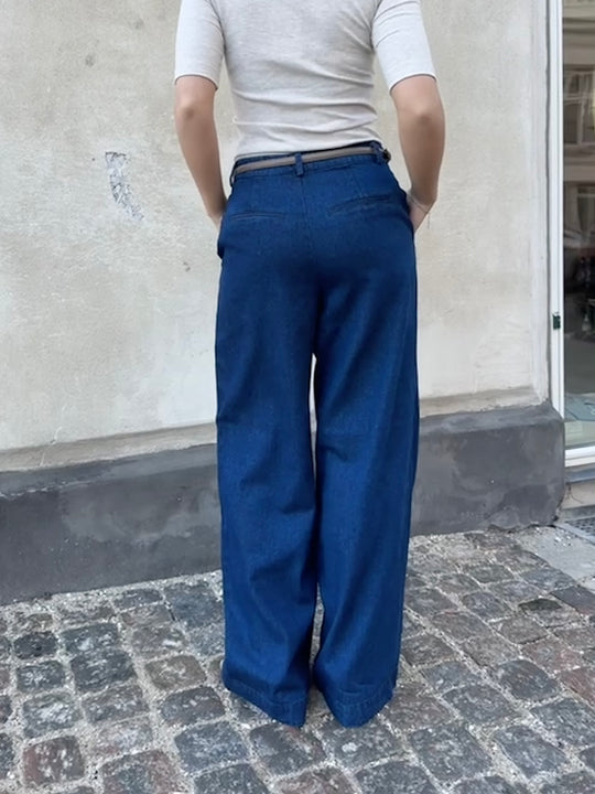 Saint Tropez JaclynSZ Pants Dark Blue Denim