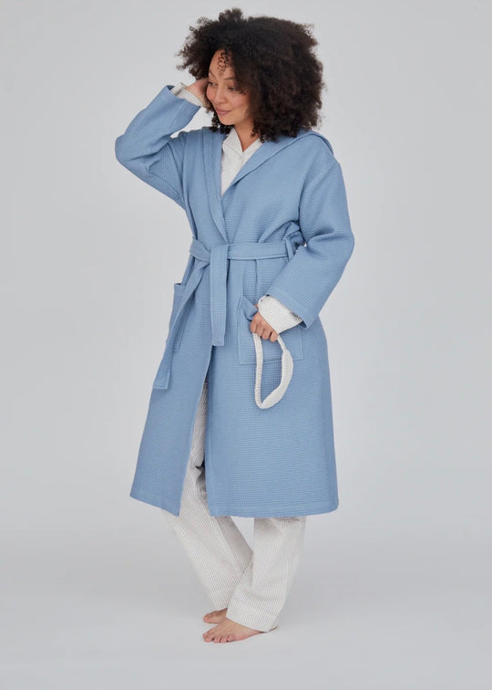 Basic Apparel Nora Long Robe GOTS ashley blue