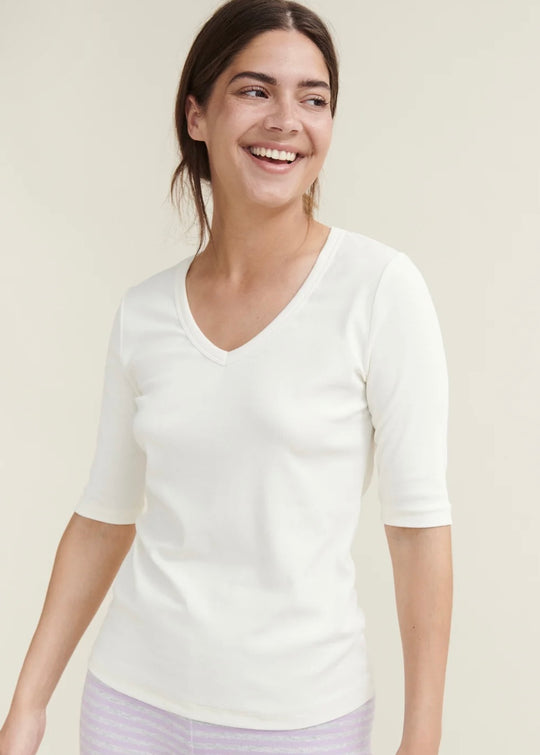 Basic Apparel Ludmilla SS Tee Gots Whisper White