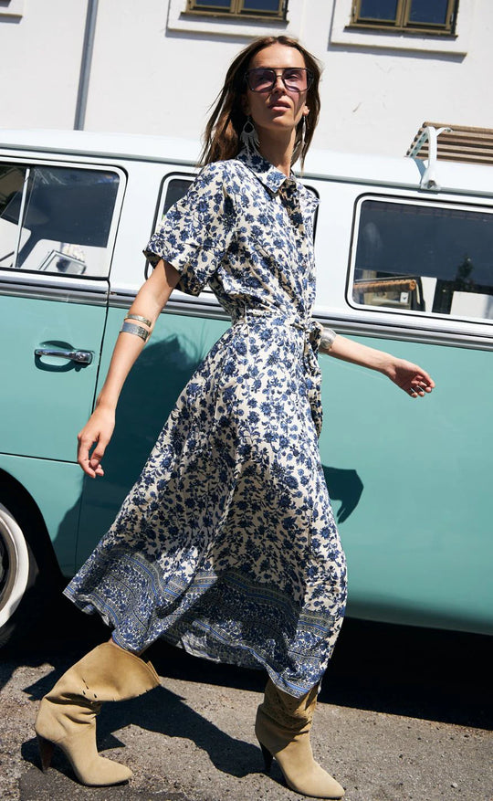 Lollys Laundry Blakell midi dress ss blue