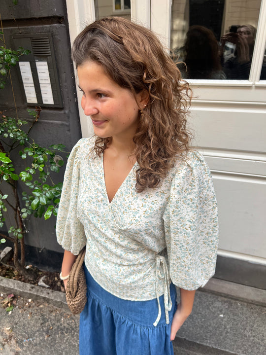 A-view Rebekka print blouse Pale Mint/Off White