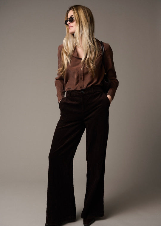 Pieszak PD-Percy Silk Shirt 71 Warm brown