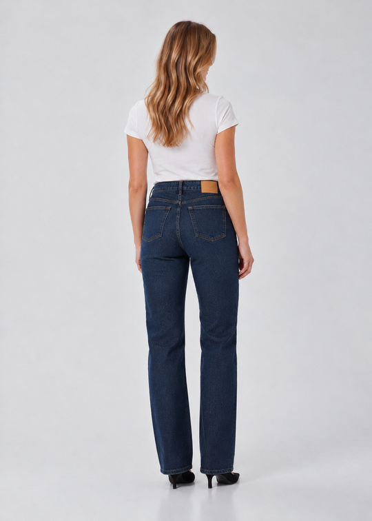 My Essential Wardrobe Jeans Straight 07 The Isa 139 Dark Blue Un-Wash