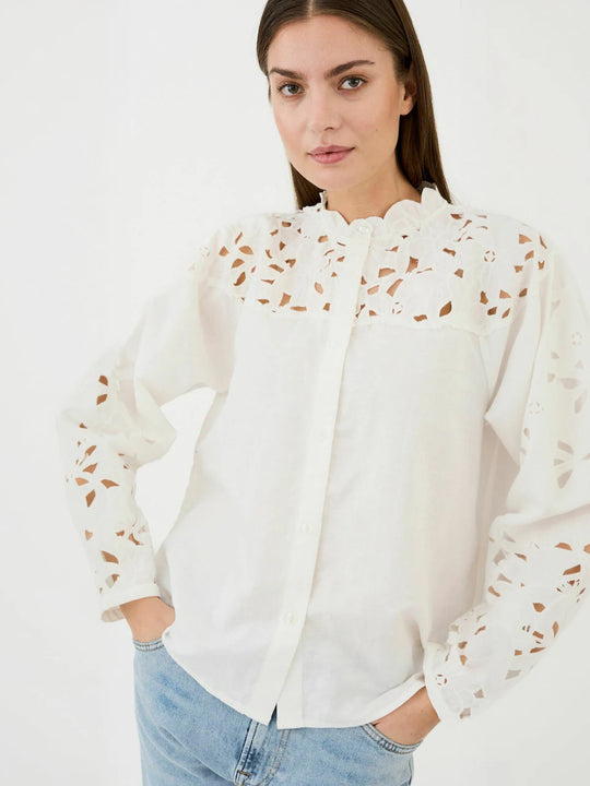 Pieszak Jeans PD-Pina Yoke Mix Shirt Ecru