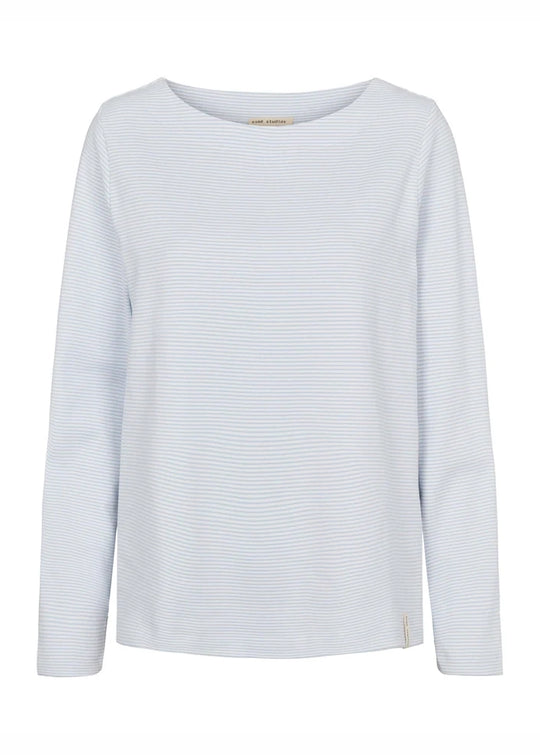 Esmé studios Essigne ls T-shirt rayé GOTS PEARL BLUE