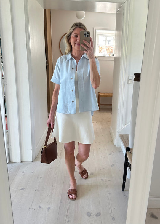 Basic Apparel Anisse SS Shirt Ashley Blue/Whisper White