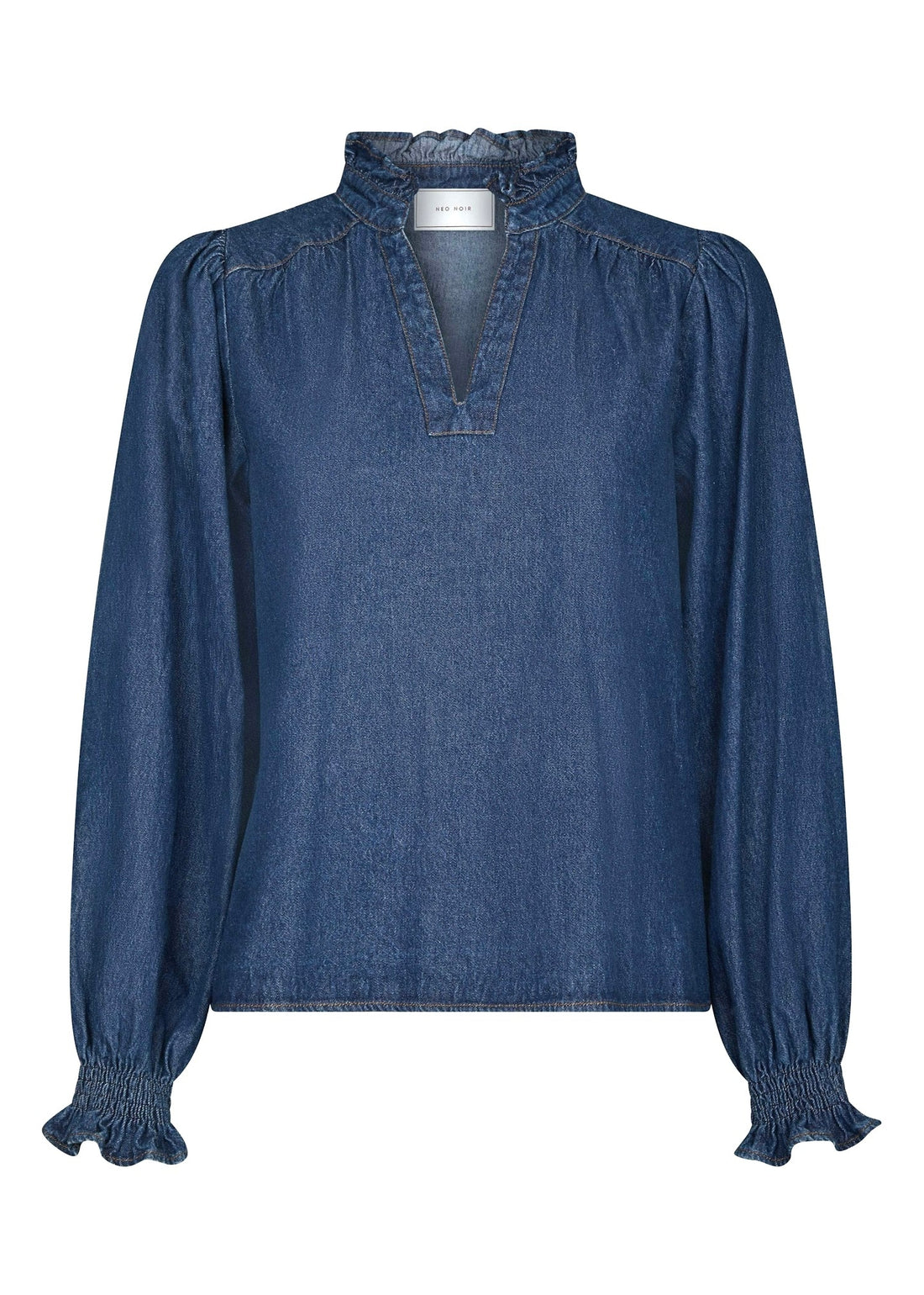 Neo Noir Emmeline Denim Blouse Blue
