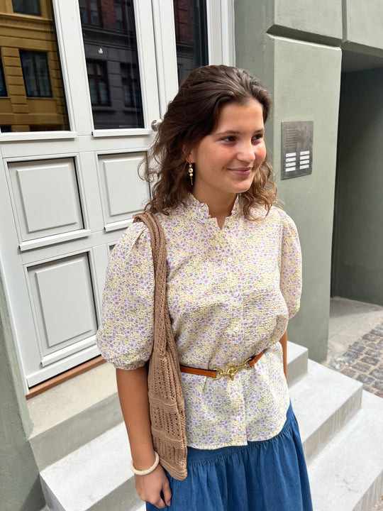 A-view Tiffany short sleeve shirt  Lilac/Yellow