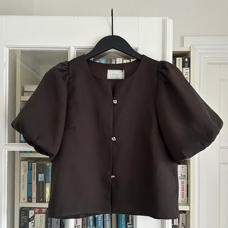 Neo Noir Aisa Dull Satin Blouse Brown