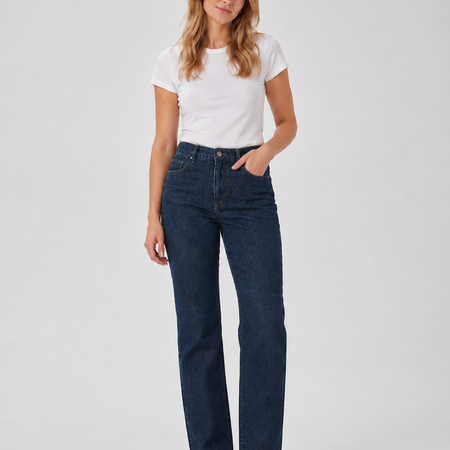 My Essential Wardrobe Jeans Straight 07 The Isa 139 Dark Blue Un-Wash