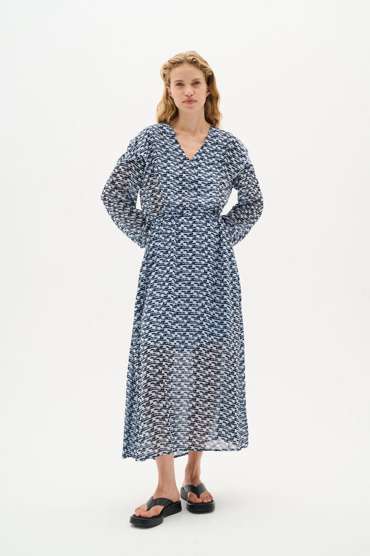 Inwear CessieIW V-neck Dress Blue Diffused Wall