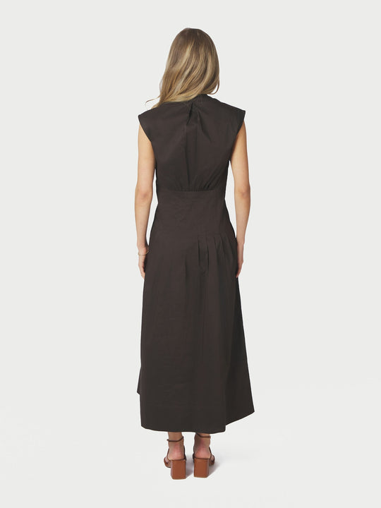 Neo Noir Irena Poplin Dress Chocolate Brown