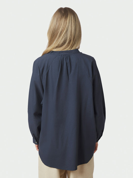 Neo Noir Solane C Poplin Shirt Navy