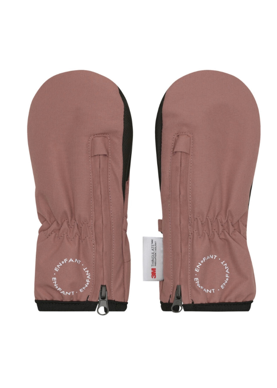 En Fant Mittens w. zipper Rose