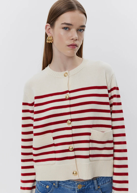 Sofie Schnoor S251360 Elicasw cardigan red striped
