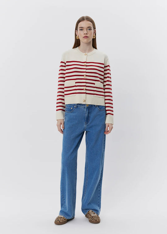 Sofie Schnoor S251360 Elicasw cardigan red striped