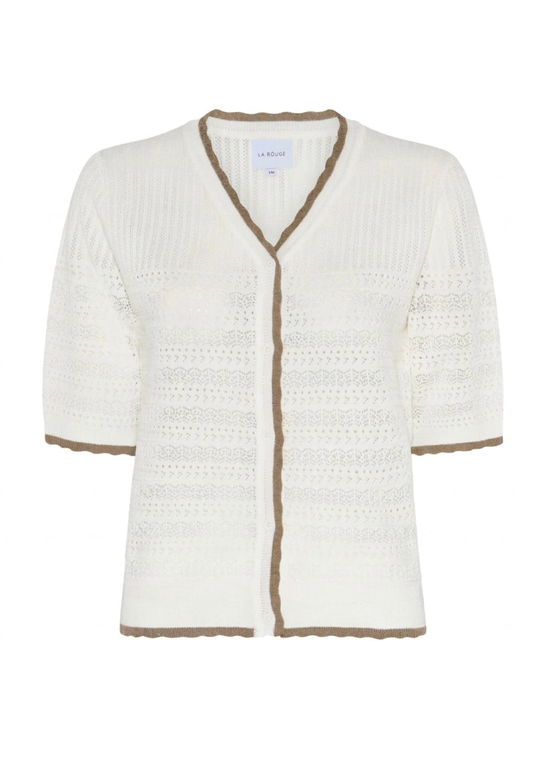 La Rouge Alma SS Cardigan Off White