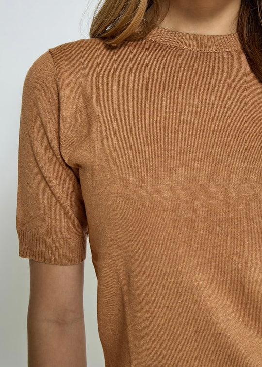 Minus Pamela tricot tee amander melange