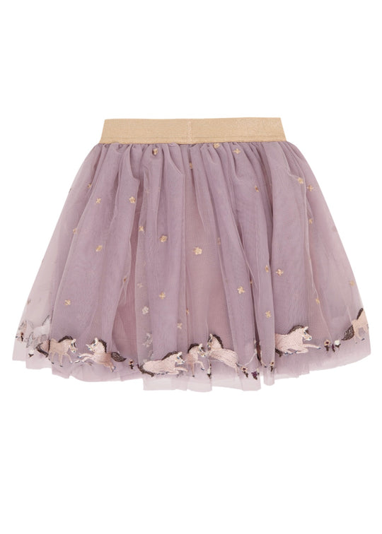Minymo Skirt Mesh w. Emb. Sand