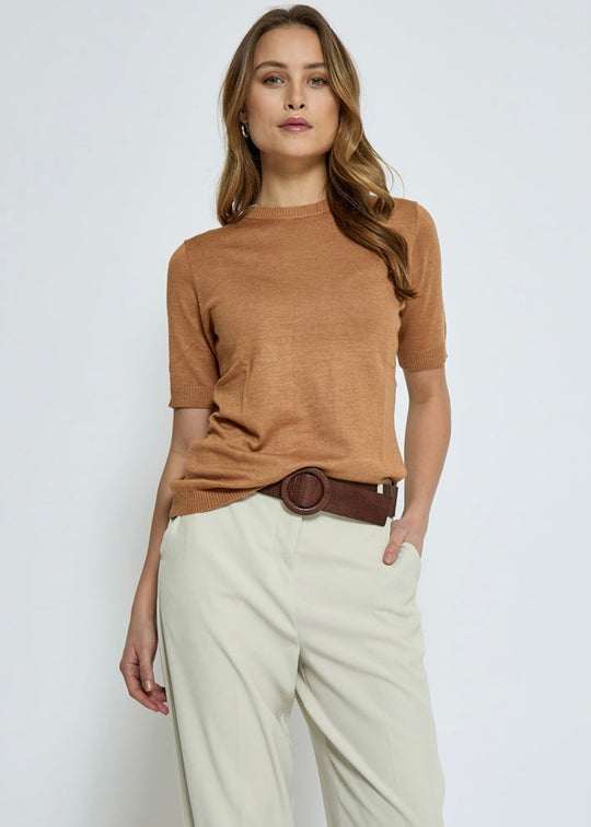 Minus Pamela tricot tee amander melange