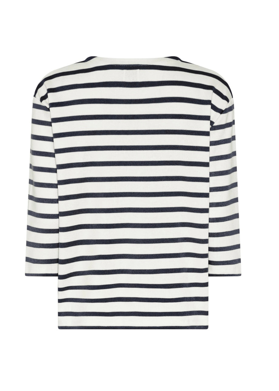 La Rouge Claudia Boatneck Offwhite/navy Stripe