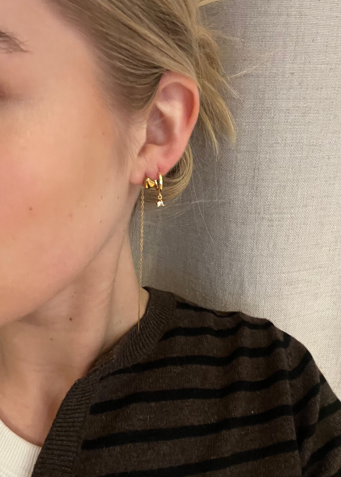 Black design by Camilla Folkman Heart Chain Earring