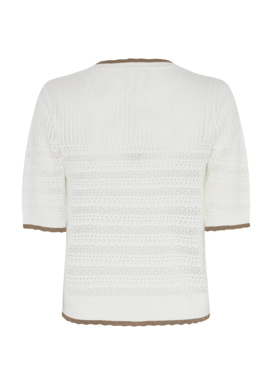 La Rouge Alma SS Cardigan Off White