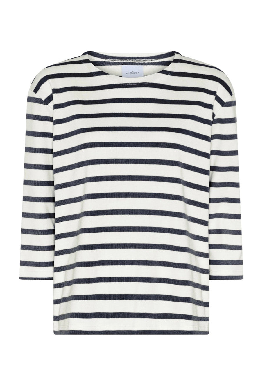 La Rouge Claudia Boatneck Offwhite/navy Stripe