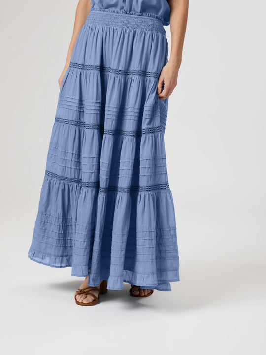 Neo Noir Felicia S Voile Skirt Smoke Blue