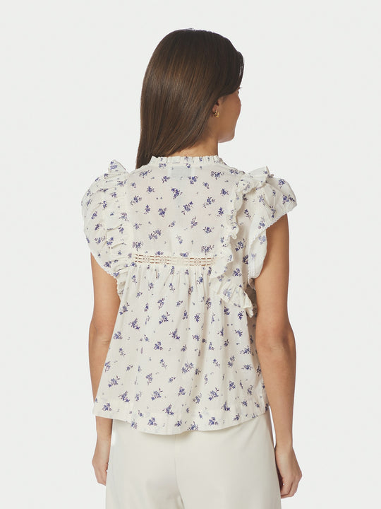 Neo Noir Jayla Small Blossom Top White Blue