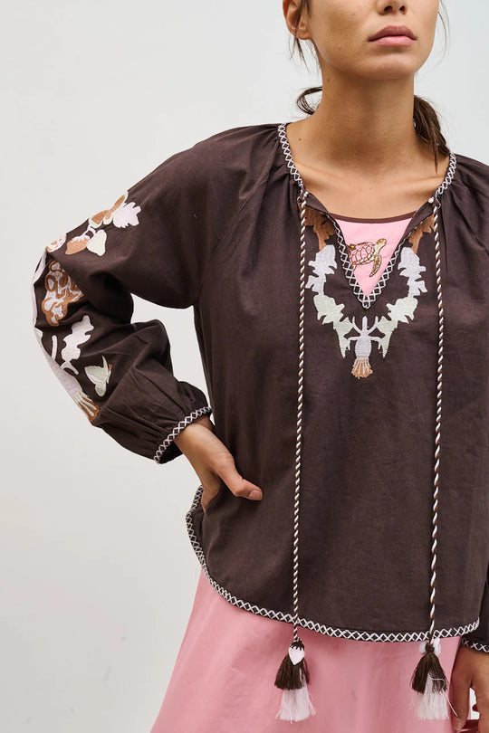 Helmstedt Gertrud Blouse Brown