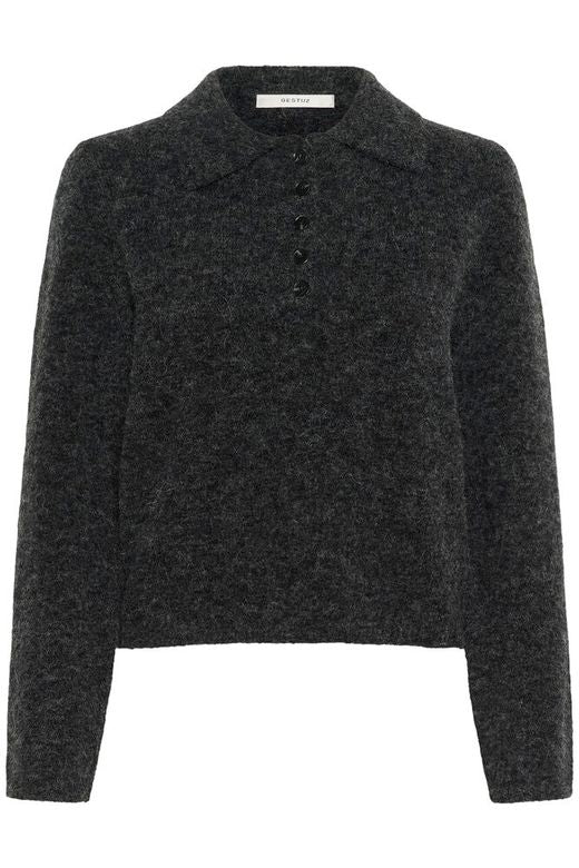 Gestuz GZalpha polo pullover Charcoal melange
