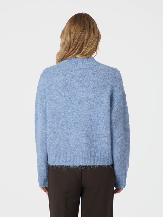 Neo Noir Paulina Fluffy Knit Blouse Dusty Blue