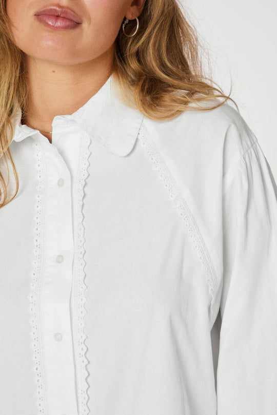 Neo Noir Tilly C Poplin Shirt White