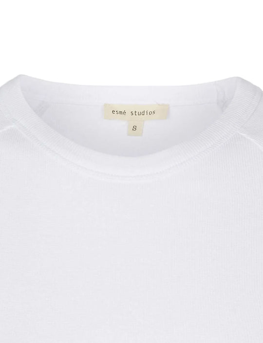 Esmé Studios ESBlossom SS O-neck Rib T-shirt White