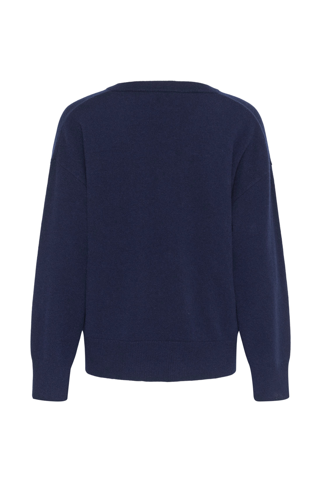 My Essential Wardrobe MWJola V-Neck Knit Pullover Dark Sapphire Blue