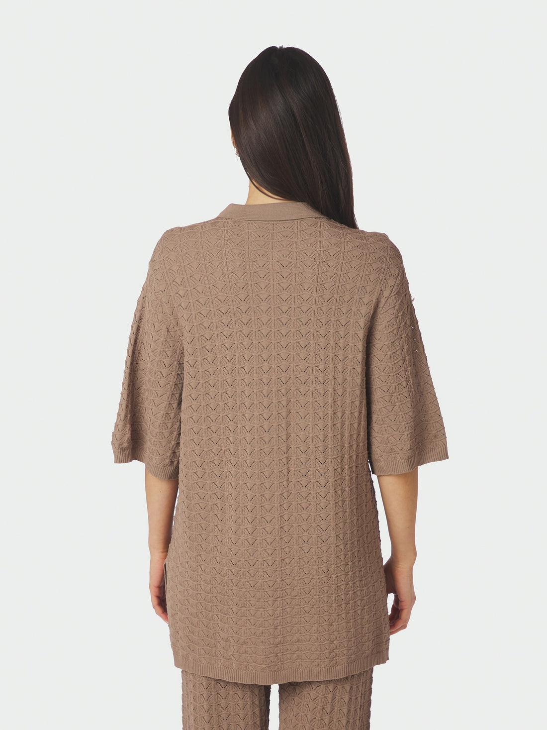 Neo Noir Sette Fine Crochet Blouse Taupe