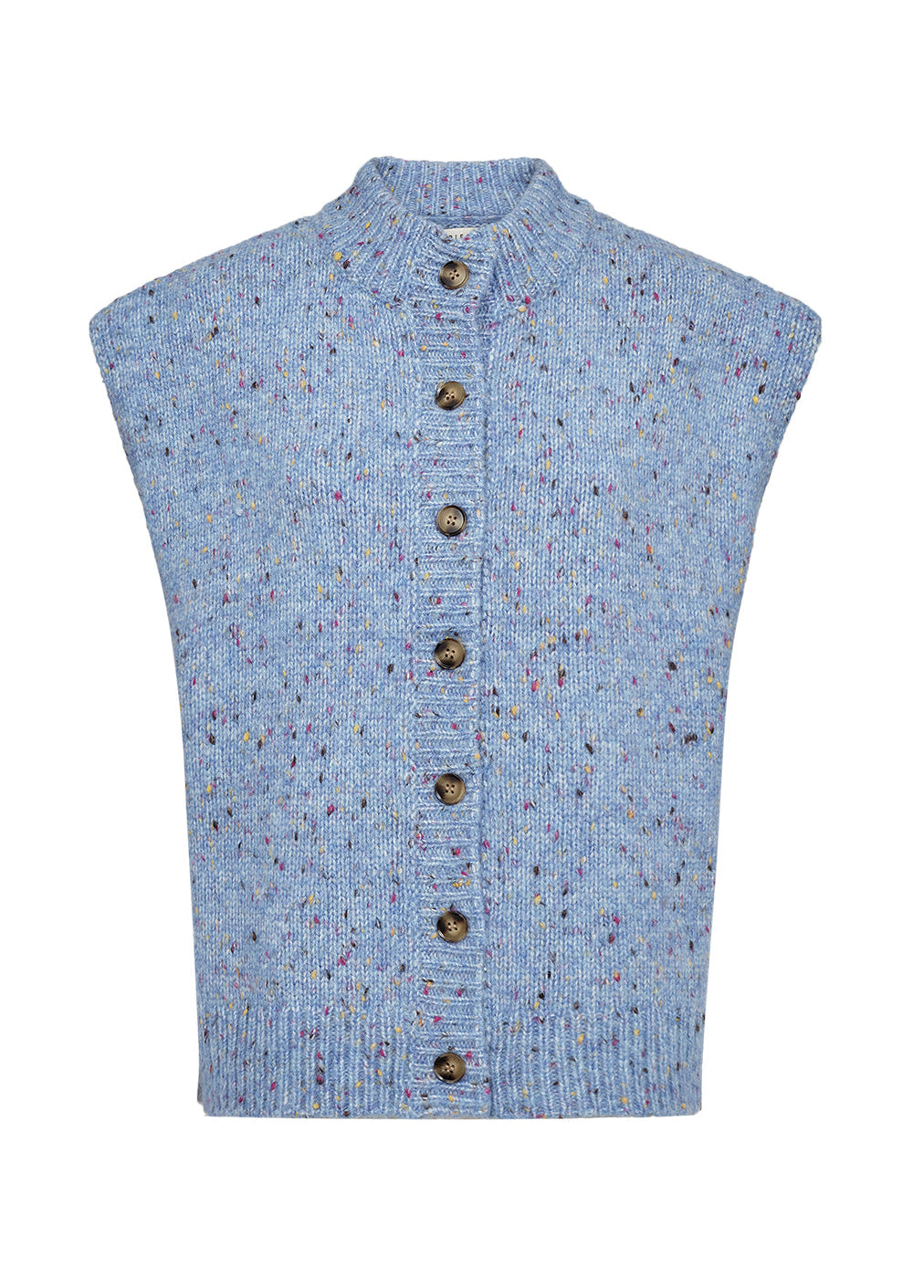 Pieszak PD-Holly Button High Neck Knit 550 Blue Mist