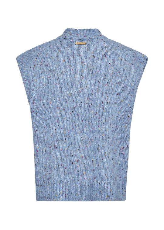 Pieszak PD-Holly Button High Neck Knit 550 Blue Mist