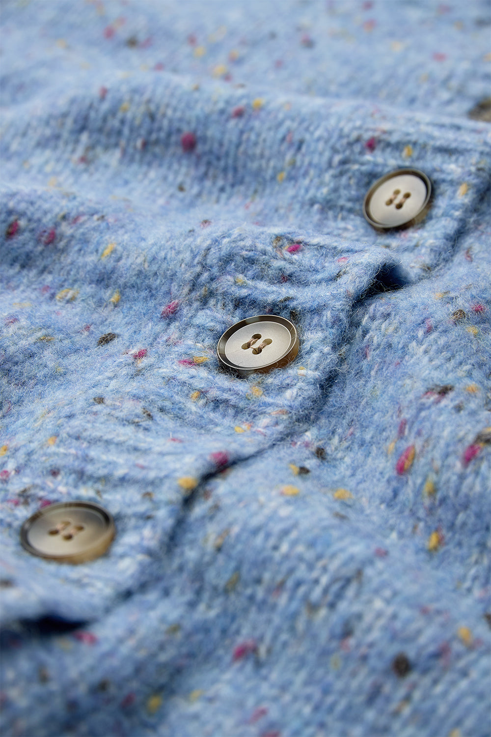 Pieszak PD-Holly Button High Neck Knit 550 Blue Mist