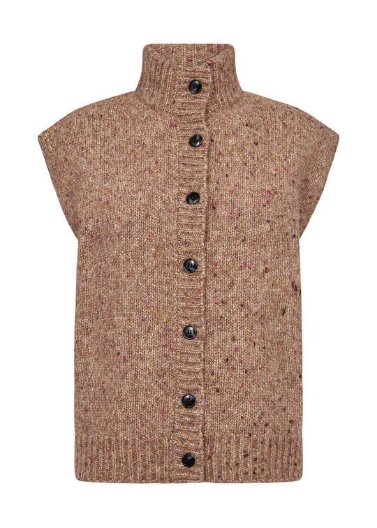 Pieszak PD-Holly Button High Neck Knit 717 Lead Brown