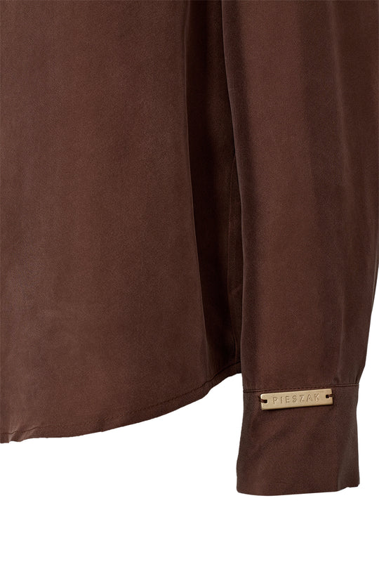 Pieszak PD-Percy Silk Shirt 71 Warm brown