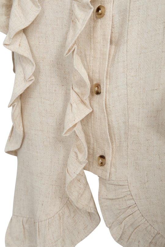 Pieszak Jeans PD-Miles Flounce Top Oyster White Melange